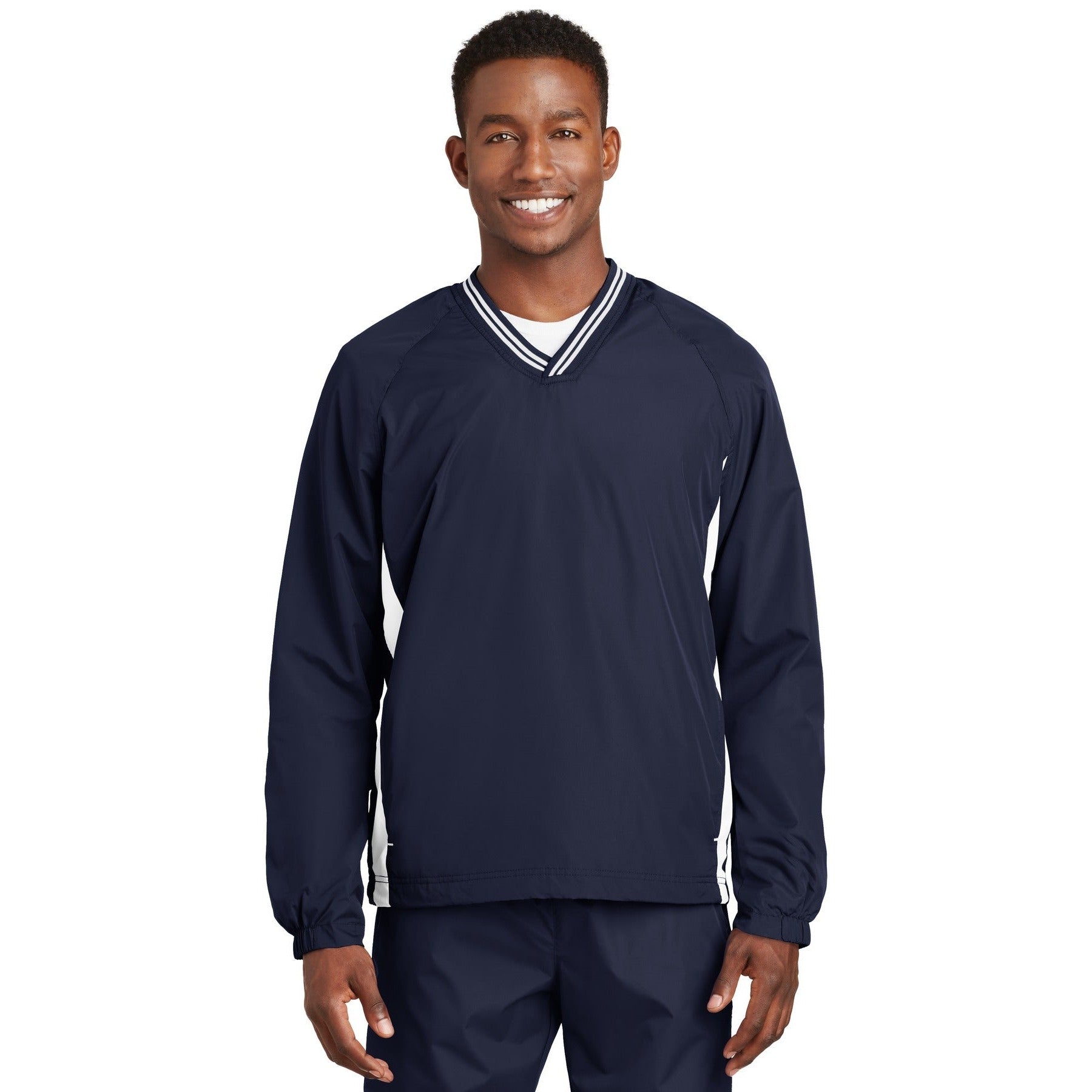 Sport-Tek-Sport-Tek® Tipped V-Neck Raglan Wind Shirt. JST62-MedTech-6